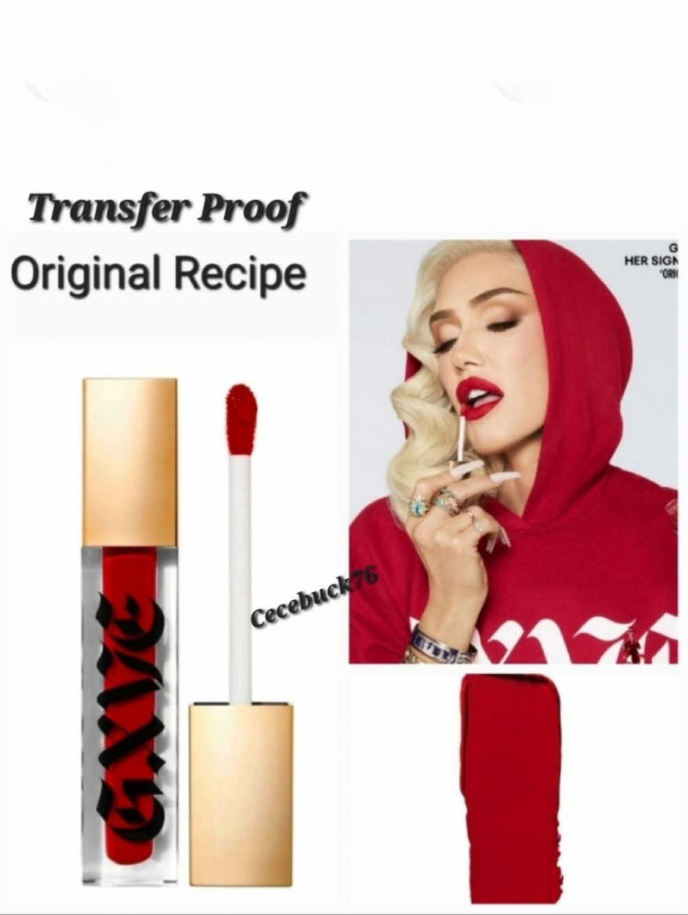 🌺GXVE Original Recipe Liquid Lipstick Transfer Proof Red Lipstick